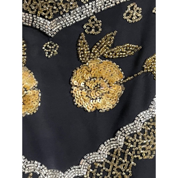 Nasty Gal Beaded Fringe Mini Skirt Party Festival Embellished Black Size S - Picture 9 of 11